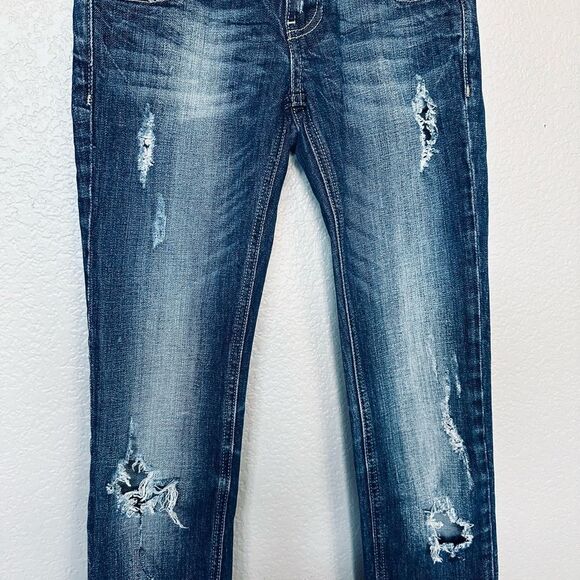 Vigoss Dublin Skinny Distressed Low Rise Jeans 24/00 - Picture 3 of 6